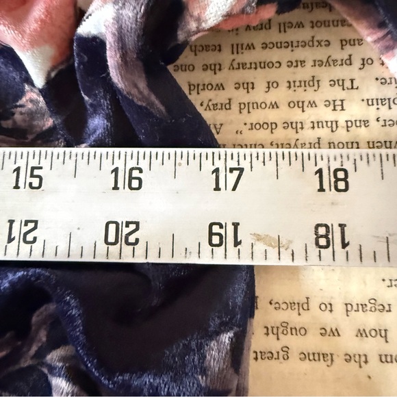 Pinkblush Navy Velvet Maternity Long Sleeve Floral Bodycon Dress with Pink Roses - Picture 6 of 6